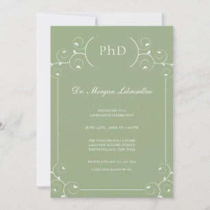 Invitation Élégant Sage Doctorat