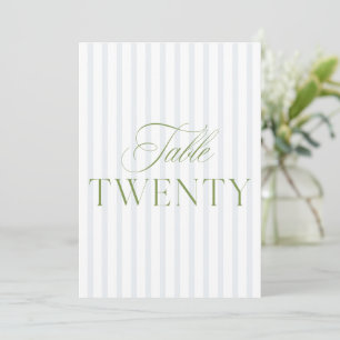 Invitation Elégant Sage Green & Blue Mariage 20 Numéro de tab