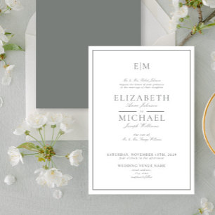 Invitation Élégant Sage Green Classic Script Mariage
