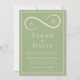 Invitation Elegant Sage Green Infinity Minimalist Modern