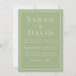 Invitation Elegant Sage Green Minimalist Modern