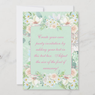 Invitation Élégant Sage Green Pastel Floral Garden Party