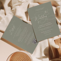 Élégant Sage Green QR Code Tout en un Mariage