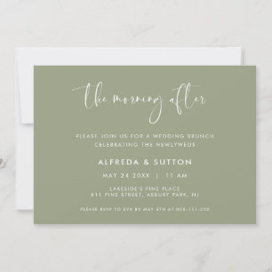 Invitation Elégant sauge Le matin après Brunch Mariage