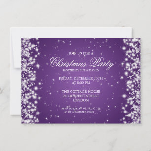 Invitation Élégant scintillement violet pour fête