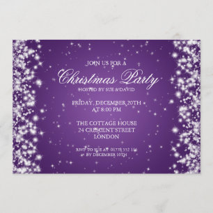 Invitation Élégant scintillement violet pour fête