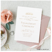 Élégant Script Blanc Gold Musulman Parti d'engagem