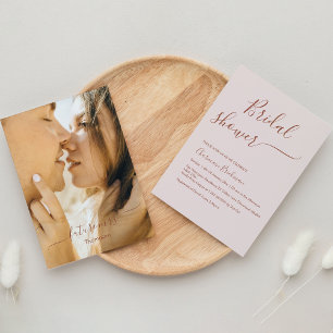 Invitation Élégant Script Calligraphie Fête des mariées roman