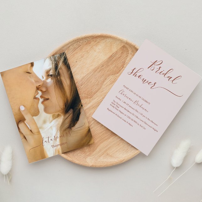 Invitation Élégant Script Calligraphie Fête des mariées roman (Créateur téléchargé)