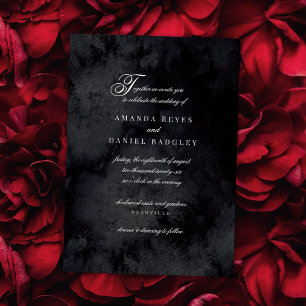 Invitation Élégant Script Calligraphy Goth Mariage