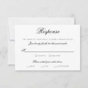 Invitation Élégant Script Classy Traditionnel Mariage RSVP