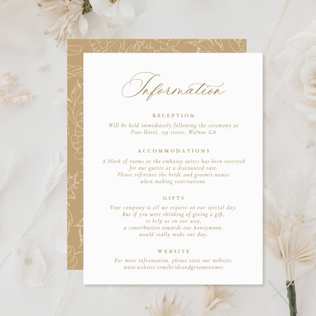 Invitation Élégant script de calligraphie Informations Mariag (Créateur téléchargé)