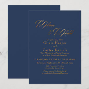 Invitation Élégant script d'or pour avoir et pour tenir la ma
