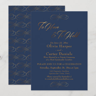 Invitation Élégant script d'or pour avoir et pour tenir la ma
