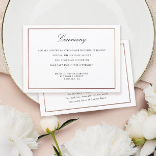 Invitation Élégant Script Faux Rose Gold et boîtier frontière