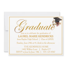 Élégant Script Gold Foil Graduation Party