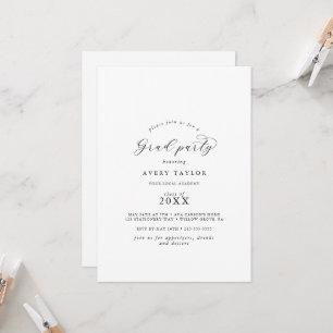 Invitation Élégant Script Grad Party