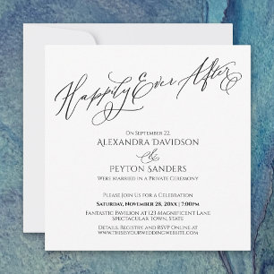 Invitation Élégant Script Heureux Pour Toujours Simple Récept