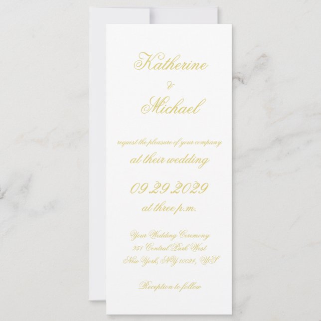 Invitation Elegant Script Island Citrus Yellow Wedding Invite (Devant)