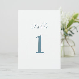 Invitation Élégant Script Minimal Blue Mariage Numéro de tabl