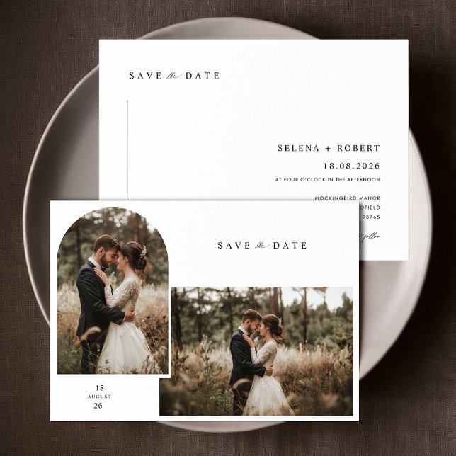 Invitation Élégant Script Moderne Photo Mariage Enregistrer L (Créateur téléchargé)