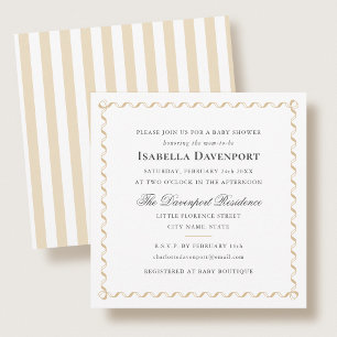 Invitation Élégant Script pour Baby Shower avec Ruban - Rayur