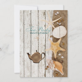 Invitation élégant seashells plage nuptiale douche thé