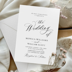 Invitation Élégant simple calligraphie minimaliste Mariage