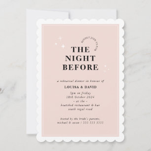 Invitation ÉLÉGANT simple étoiles répétition dîner rose pâle