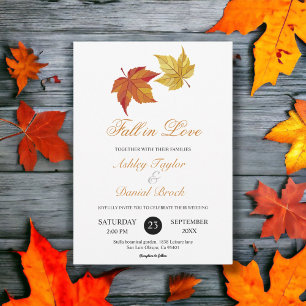 Invitation Elégant Simple Fall in Love Rustique Automne Maria