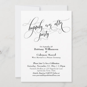 Invitation Élégant Simple Heureusement Jamais Après Réception