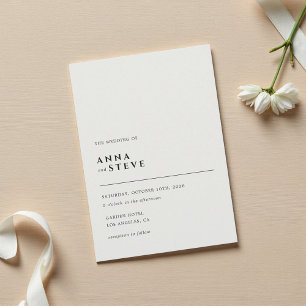 Invitation Élégant Simple Minimaliste Moderne Mariage Ivoire