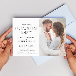 Invitation Elegant Simple Moderne 2 Photo Party