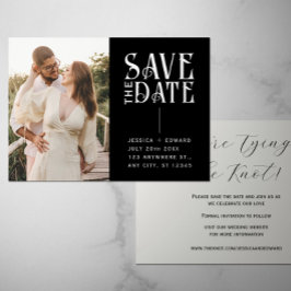 Invitation Élégant Simple Moderne Mini Script Photo Noir