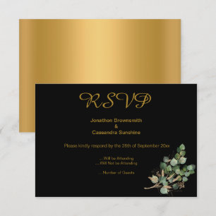 INVITATION ÉLÉGANT SIMPLE OR NATUREL OR NOIR RSVP 