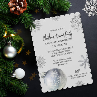 Invitation Elegant Snowy Christmas Holiday Party