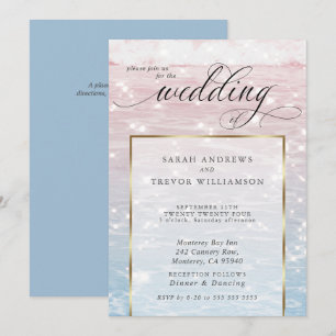 Invitation Elégant Sparkling Ocean Beach Mariage