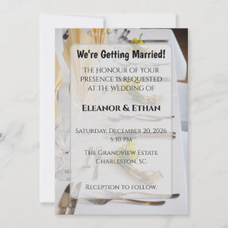 Invitation Elegant Spring Daffodil Place Setting Formal Weddi