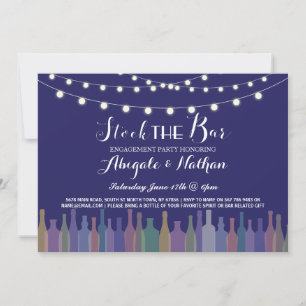 Invitation Elégant Stock de la Marine Le Bar Fiançailles Invi