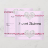 ÉLÉGANT SUÈDE 16 Coeur Diamant rose