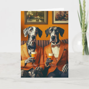 Invitation Elégant Super Chiens Danois Costumes Orange