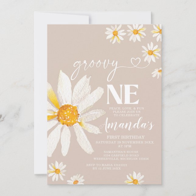 Invitation Elégant Super un anniversaire Boho Daisy Flowers (Devant)