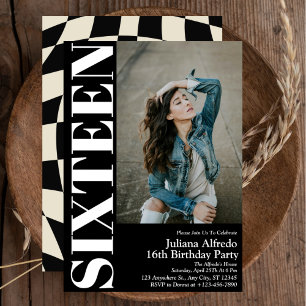 Invitation Elégant Sweet sixteen 16ème anniversaire de fête P