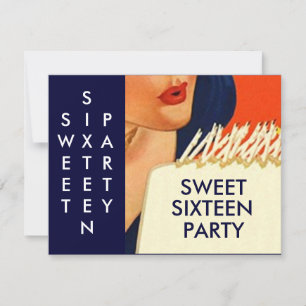 INVITATION ÉLÉGANT SWEET SIXTEEN ABSTRAIT 16 FÊTES