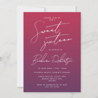 Élégant Sweet sixteen de script Ombre violet