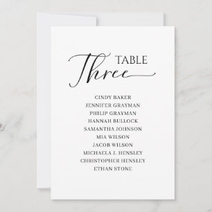 Invitation Élégant tableau noir numéro 3 du tableau de sièges