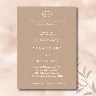Invitation Elegant Taupe Bible Verse Christian Wedding