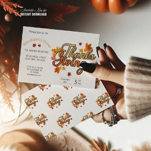 Invitation Élégant Thanksgiving feuillage automne automne aut