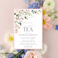 Elégant Thé nuptial Aquarelle Floral Rose Douche