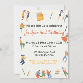 Invitation Elégant thème Enfants Anniversaire